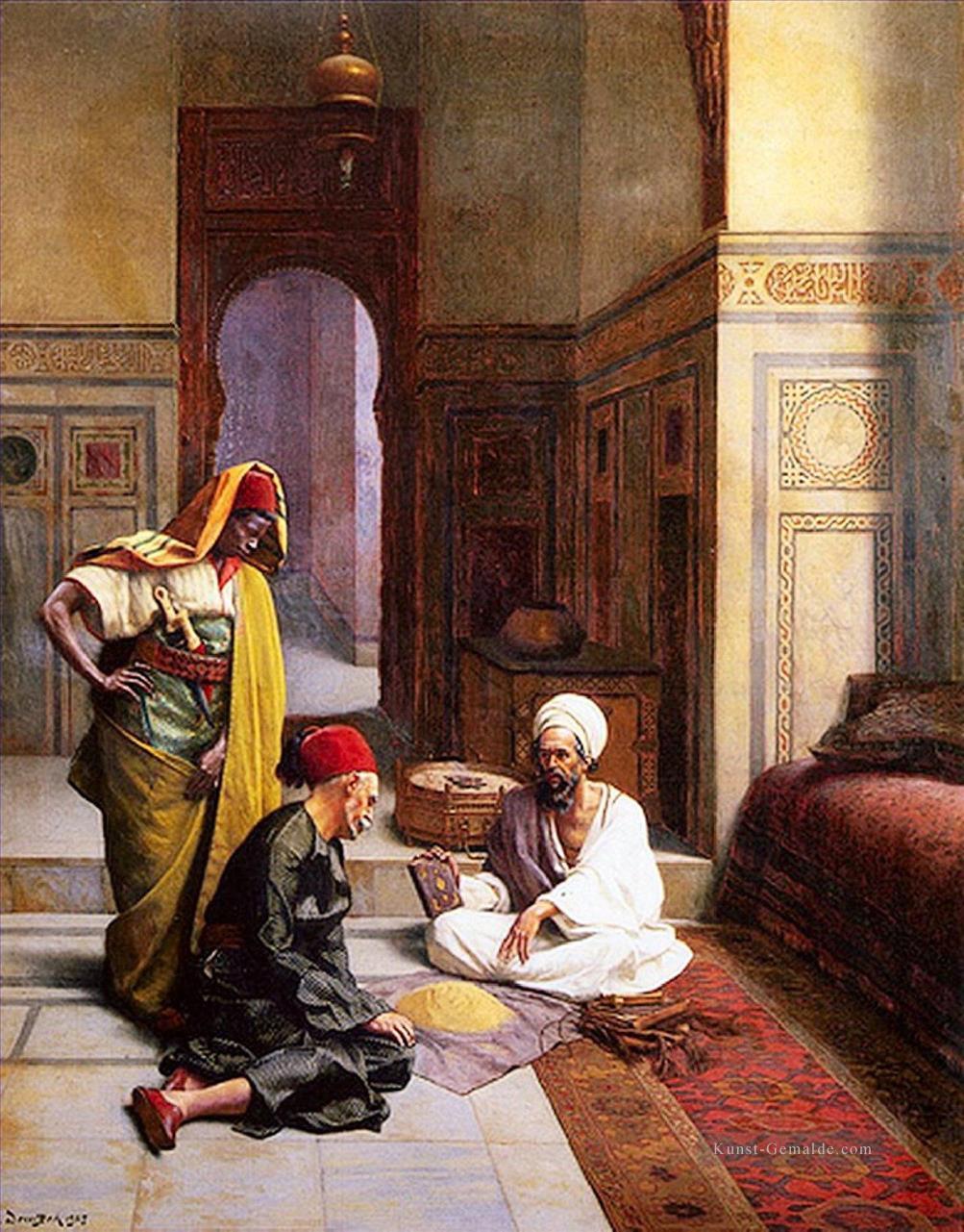 Der Wahrsager Ludwig Deutsch Orientalismus Araber Ölgemälde